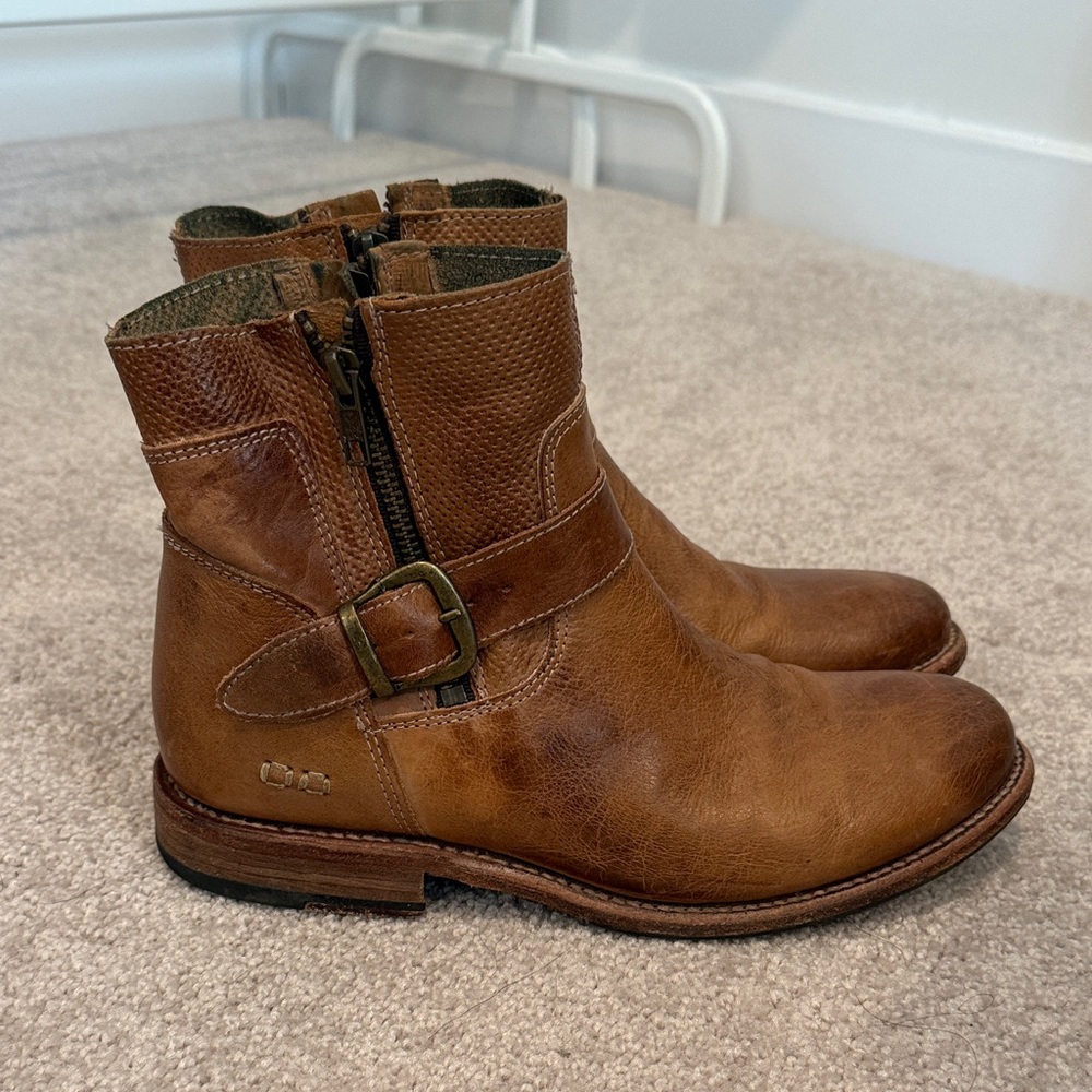Bed Stu Tan Leather Ankle Boots